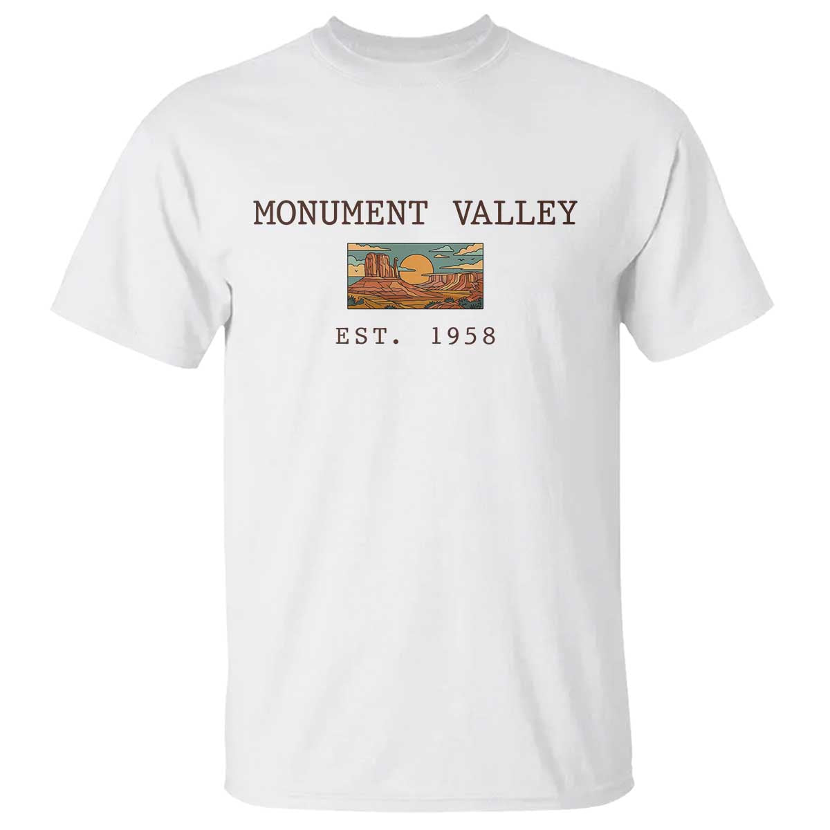 Retro Monument Valley Arizona Sunset Established 1958 T Shirt Southwest Desert Road Trip Eagle Nature Souvenir