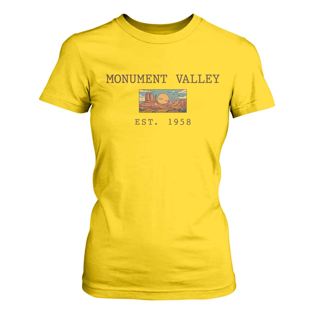 Retro Monument Valley Arizona Sunset Established 1958 T Shirt For Women Southwest Desert Road Trip Eagle Nature Souvenir