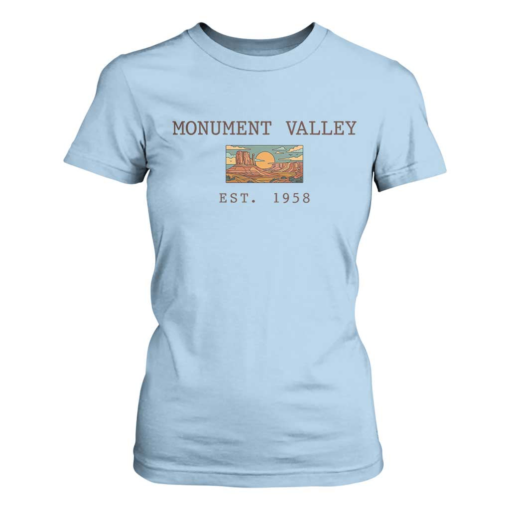 Retro Monument Valley Arizona Sunset Established 1958 T Shirt For Women Southwest Desert Road Trip Eagle Nature Souvenir