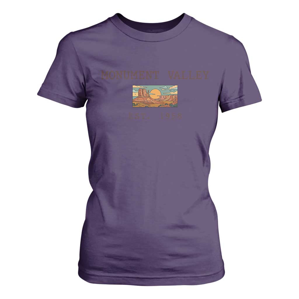 Retro Monument Valley Arizona Sunset Established 1958 T Shirt For Women Southwest Desert Road Trip Eagle Nature Souvenir