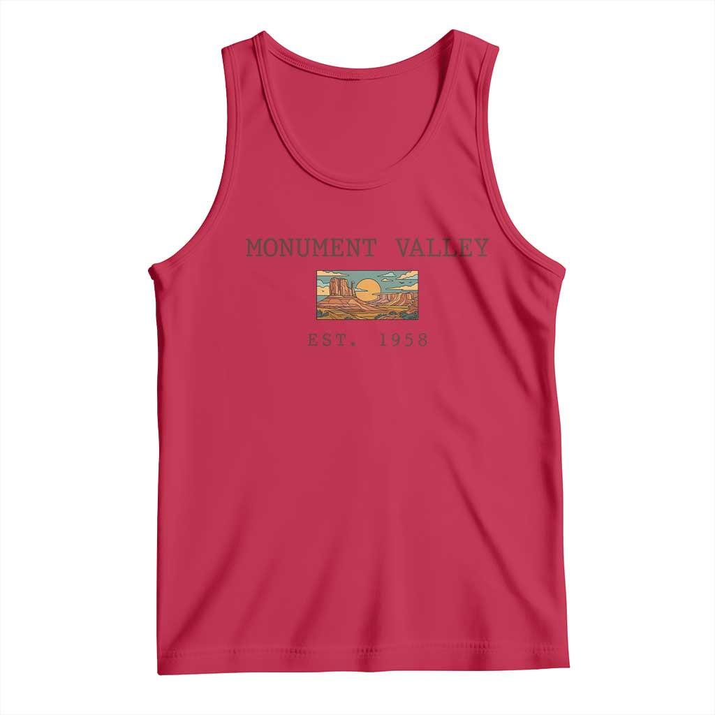 Retro Monument Valley Arizona Sunset Established 1958 Tank Top Southwest Desert Road Trip Eagle Nature Souvenir
