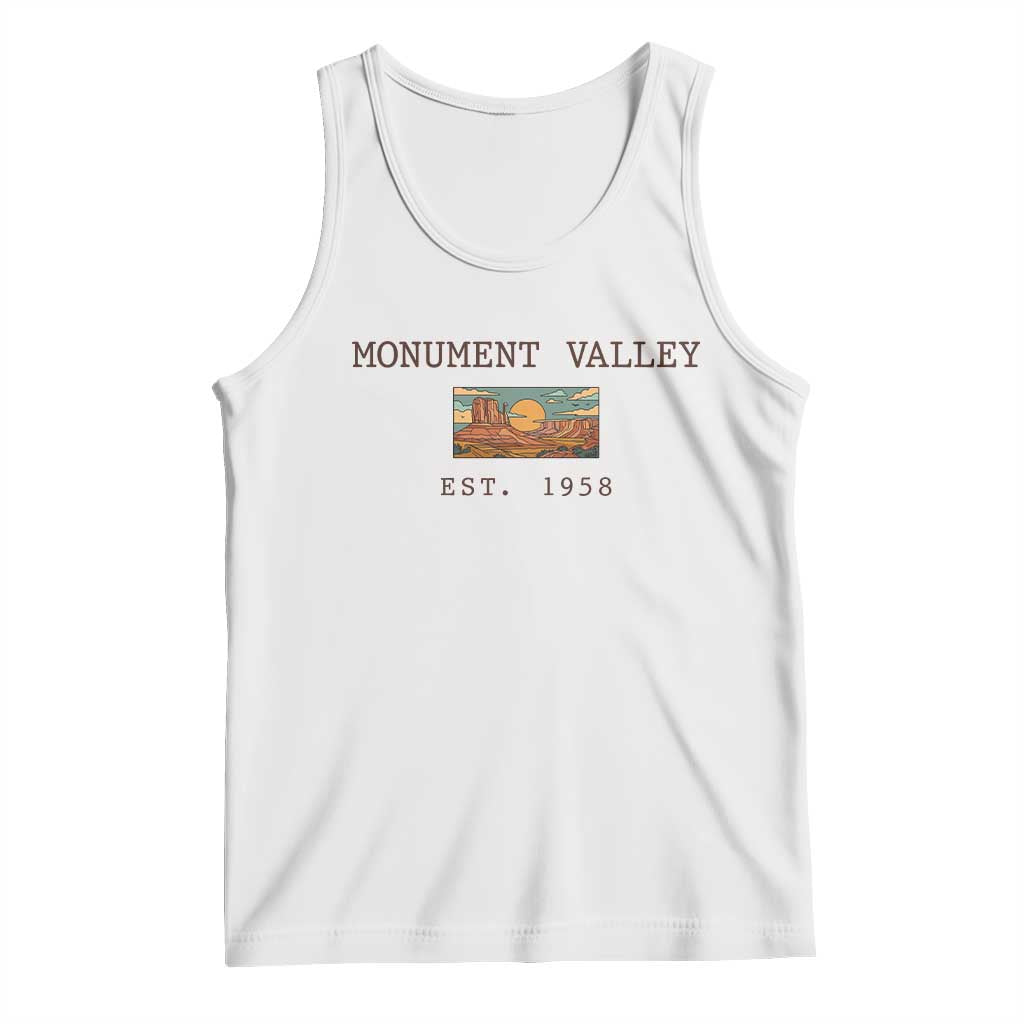 Retro Monument Valley Arizona Sunset Established 1958 Tank Top Southwest Desert Road Trip Eagle Nature Souvenir TS14 White Print Your Wear