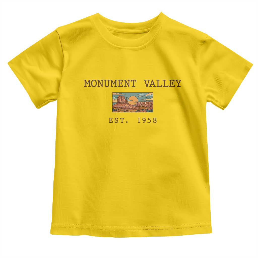 Retro Monument Valley Arizona Sunset Established 1958 Toddler T Shirt Southwest Desert Road Trip Eagle Nature Souvenir