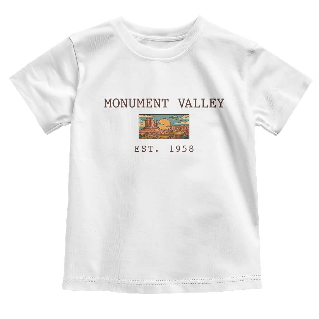 Retro Monument Valley Arizona Sunset Established 1958 Toddler T Shirt Southwest Desert Road Trip Eagle Nature Souvenir TS14 White Print Your Wear