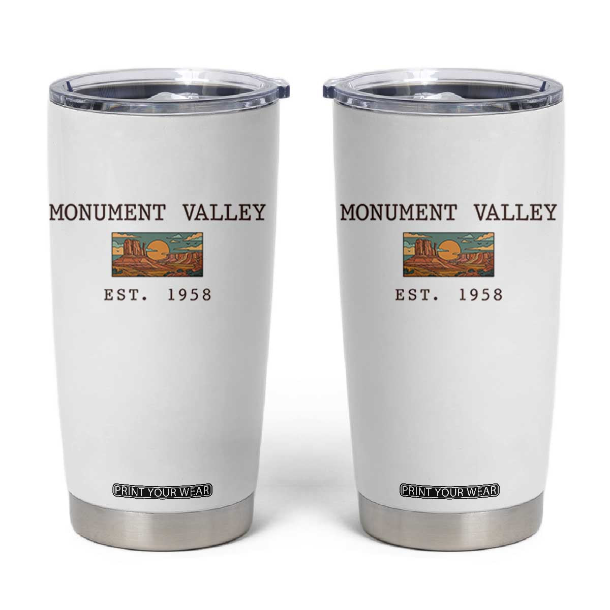 Retro Monument Valley Arizona Sunset Established 1958 Tumbler Cup Southwest Desert Road Trip Eagle Nature Souvenir