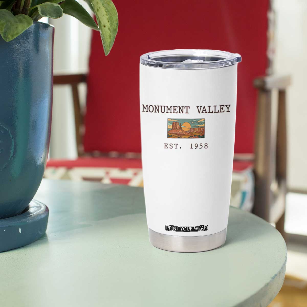 Retro Monument Valley Arizona Sunset Established 1958 Tumbler Cup Southwest Desert Road Trip Eagle Nature Souvenir