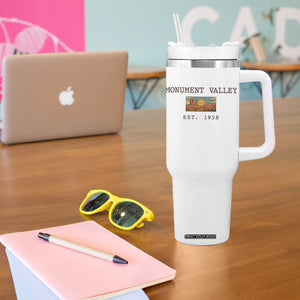 Retro Monument Valley Arizona Sunset Established 1958 Tumbler With Handle Southwest Desert Road Trip Eagle Nature Souvenir