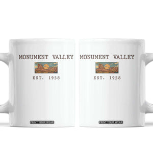 Retro Monument Valley Arizona Sunset Established 1958 Coffee Mug Southwest Desert Road Trip Eagle Nature Souvenir