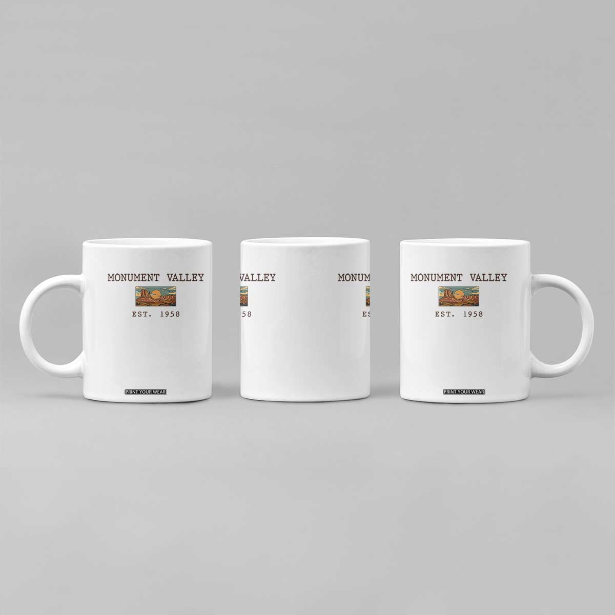 Retro Monument Valley Arizona Sunset Established 1958 Coffee Mug Southwest Desert Road Trip Eagle Nature Souvenir