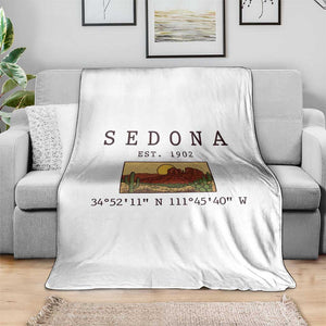 Vintage Sedona Arizona Established 1902 Throw Blanket Southwest Desert Cactus Scenic Nature Souvenir
