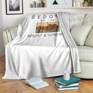 Vintage Sedona Arizona Established 1902 Throw Blanket Southwest Desert Cactus Scenic Nature Souvenir
