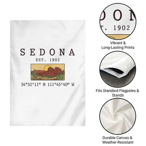Vintage Sedona Arizona Established 1902 Garden Flag Southwest Desert Cactus Scenic Nature Souvenir