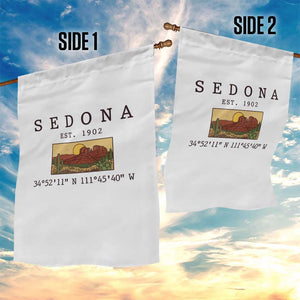 Vintage Sedona Arizona Established 1902 Garden Flag Southwest Desert Cactus Scenic Nature Souvenir