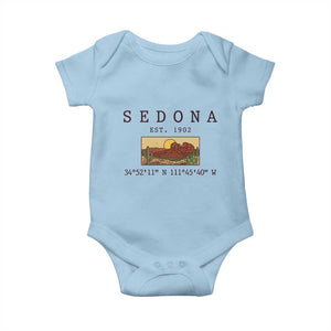Vintage Sedona Arizona Established 1902 Baby Onesie Southwest Desert Cactus Scenic Nature Souvenir