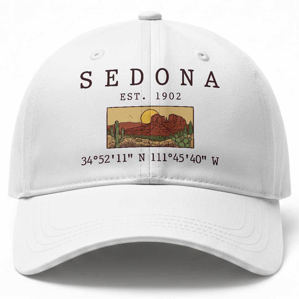 Vintage Sedona Arizona Established 1902 Baseball Cap Southwest Desert Cactus Scenic Nature Souvenir TS14 Print Your Wear