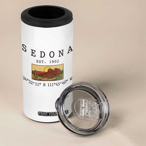 Vintage Sedona Arizona Established 1902 4 in 1 Can Cooler Tumbler Southwest Desert Cactus Scenic Nature Souvenir