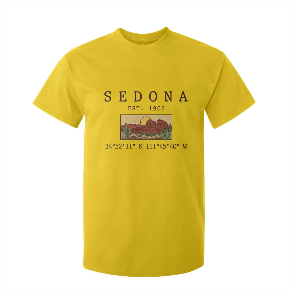 Vintage Sedona Arizona Established 1902 T Shirt For Kid Southwest Desert Cactus Scenic Nature Souvenir