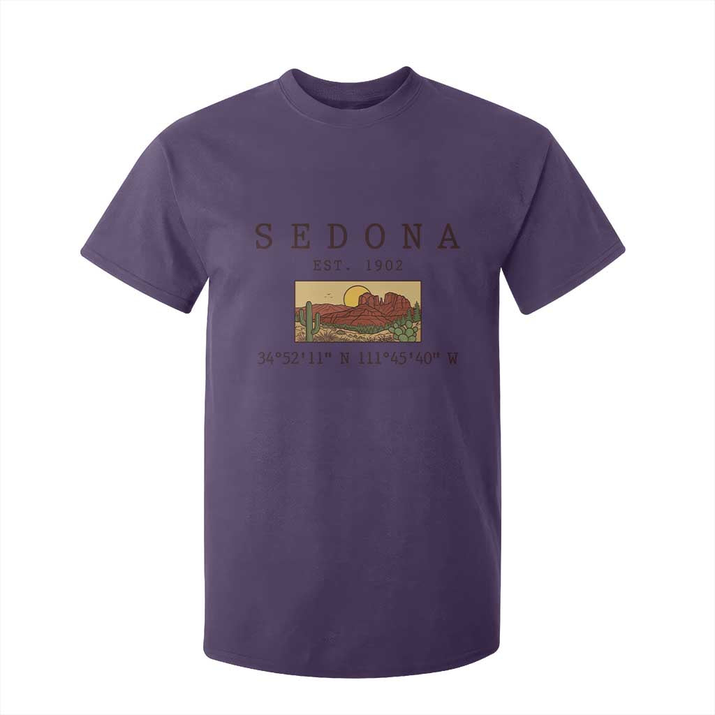 Vintage Sedona Arizona Established 1902 T Shirt For Kid Southwest Desert Cactus Scenic Nature Souvenir