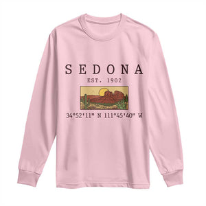 Vintage Sedona Arizona Established 1902 Long Sleeve Shirt Southwest Desert Cactus Scenic Nature Souvenir