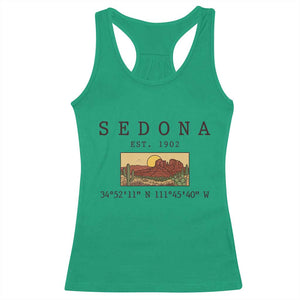 Vintage Sedona Arizona Established 1902 Racerback Tank Top Southwest Desert Cactus Scenic Nature Souvenir