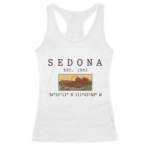 Vintage Sedona Arizona Established 1902 Racerback Tank Top Southwest Desert Cactus Scenic Nature Souvenir