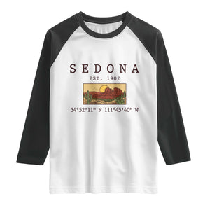 Vintage Sedona Arizona Established 1902 Raglan Shirt Southwest Desert Cactus Scenic Nature Souvenir