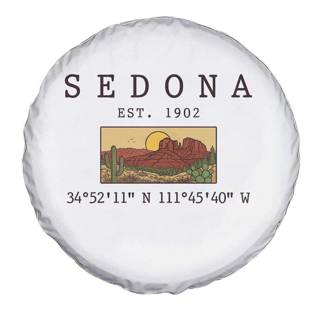 Vintage Sedona Arizona Established 1902 Spare Tire Cover Southwest Desert Cactus Scenic Nature Souvenir TS14 Print Your Wear