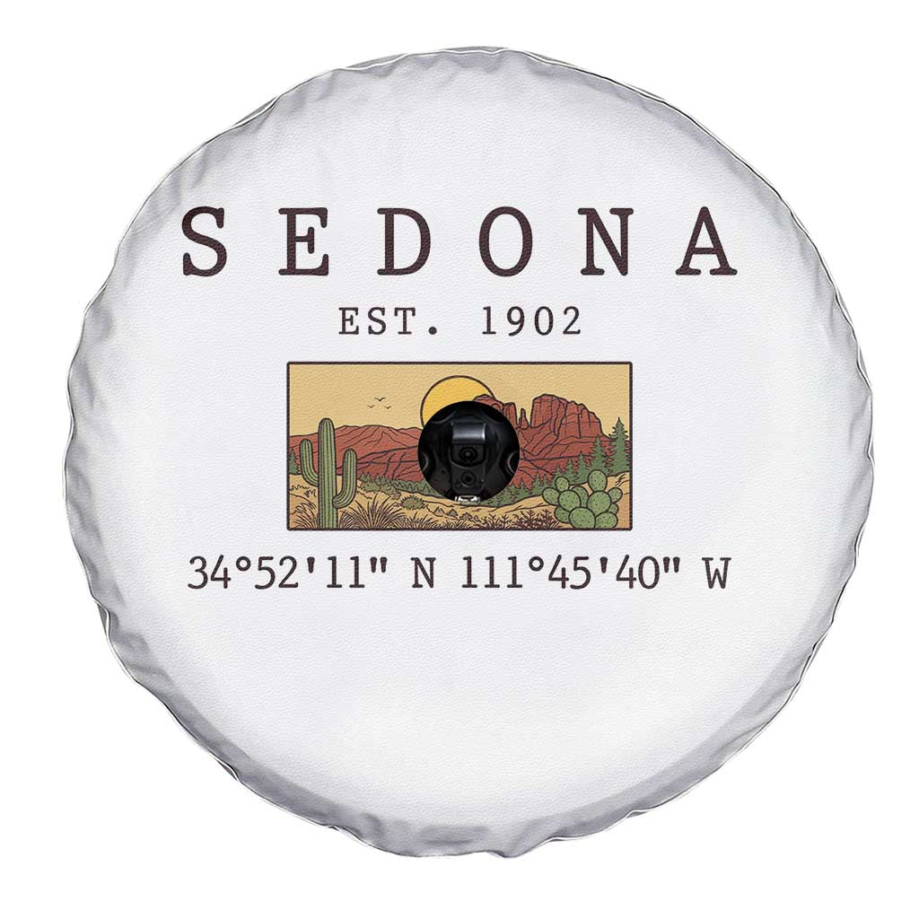 Vintage Sedona Arizona Established 1902 Spare Tire Cover Southwest Desert Cactus Scenic Nature Souvenir TS14 Print Your Wear