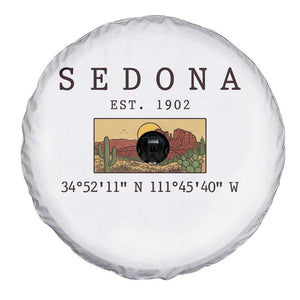 Vintage Sedona Arizona Established 1902 Spare Tire Cover Southwest Desert Cactus Scenic Nature Souvenir TS14 Print Your Wear