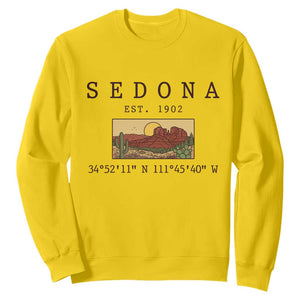 Vintage Sedona Arizona Established 1902 Sweatshirt Southwest Desert Cactus Scenic Nature Souvenir