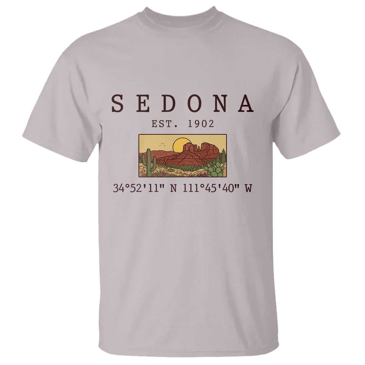 Vintage Sedona Arizona Established 1902 T Shirt Southwest Desert Cactus Scenic Nature Souvenir