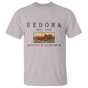 Vintage Sedona Arizona Established 1902 T Shirt Southwest Desert Cactus Scenic Nature Souvenir