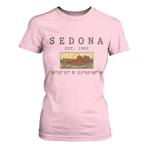 Vintage Sedona Arizona Established 1902 T Shirt For Women Southwest Desert Cactus Scenic Nature Souvenir