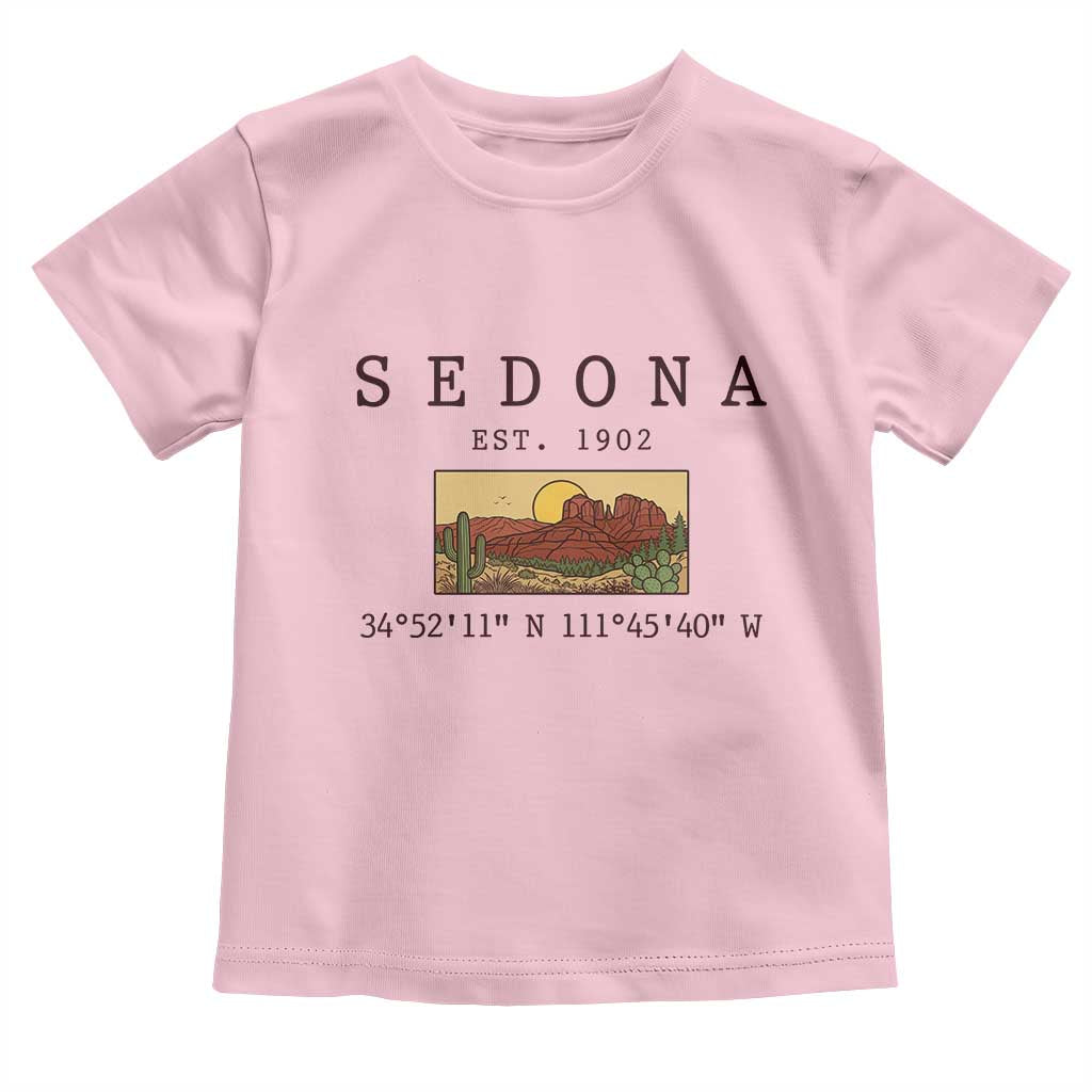 Vintage Sedona Arizona Established 1902 Toddler T Shirt Southwest Desert Cactus Scenic Nature Souvenir