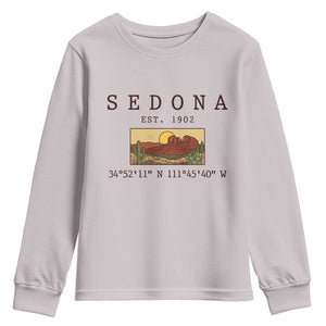 Vintage Sedona Arizona Established 1902 Youth Sweatshirt Southwest Desert Cactus Scenic Nature Souvenir