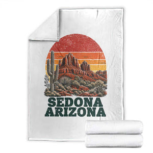 Retro Sedona Arizona Mountain Throw Blanket Southwest Hiking Outdoor Nature Souvenir