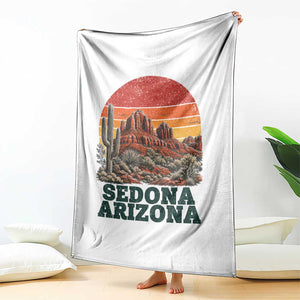 Retro Sedona Arizona Mountain Throw Blanket Southwest Hiking Outdoor Nature Souvenir