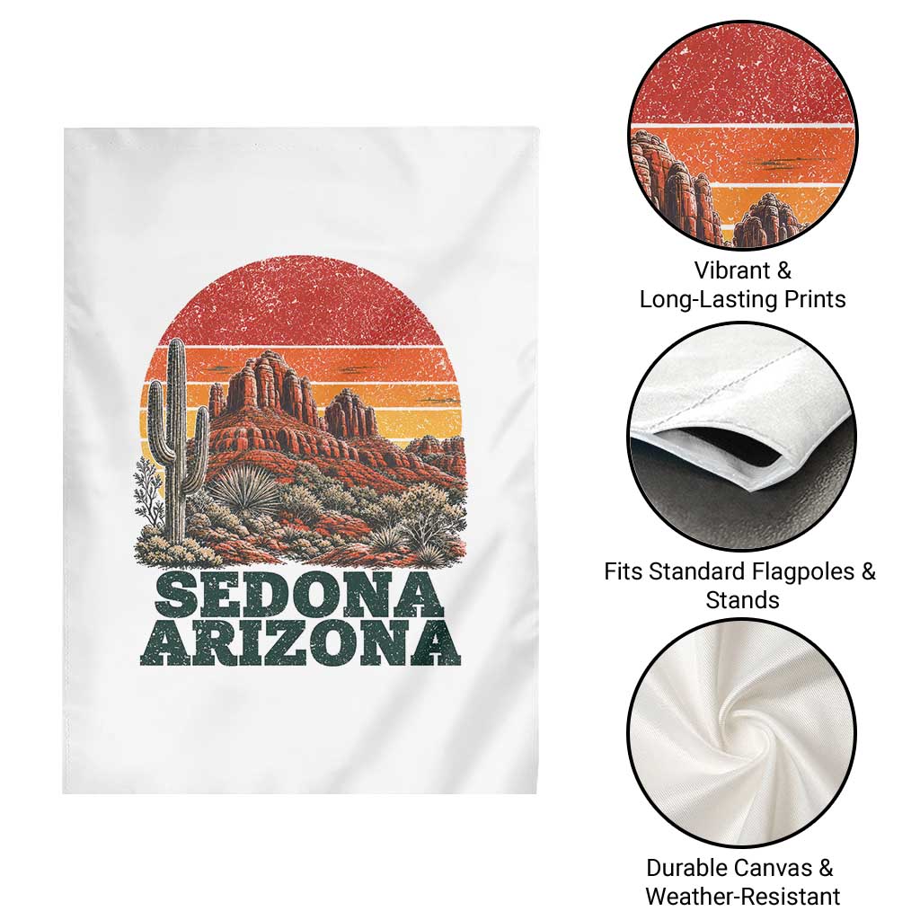 Retro Sedona Arizona Mountain Garden Flag Southwest Hiking Outdoor Nature Souvenir