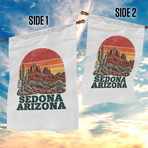 Retro Sedona Arizona Mountain Garden Flag Southwest Hiking Outdoor Nature Souvenir