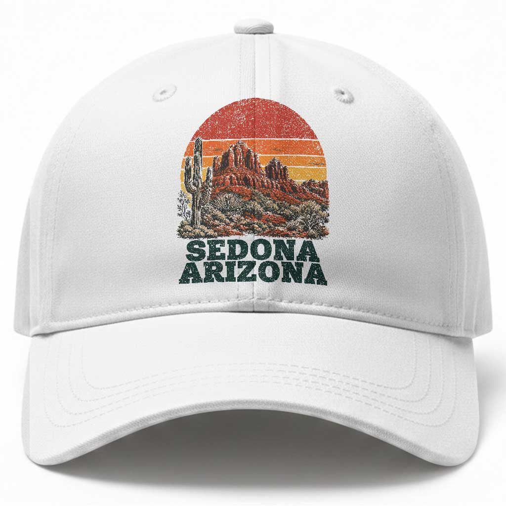 Retro Sedona Arizona Mountain Baseball Cap Southwest Hiking Outdoor Nature Souvenir TS14 Print Your Wear