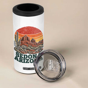 Retro Sedona Arizona Mountain 4 in 1 Can Cooler Tumbler Southwest Hiking Outdoor Nature Souvenir