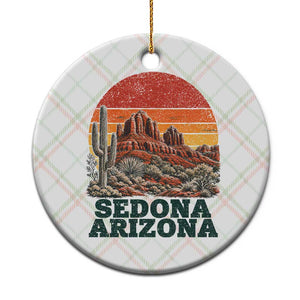 Retro Sedona Arizona Mountain Ceramic Ornament Southwest Hiking Outdoor Nature Souvenir