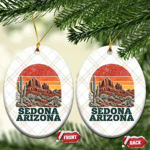 Retro Sedona Arizona Mountain Ceramic Ornament Southwest Hiking Outdoor Nature Souvenir