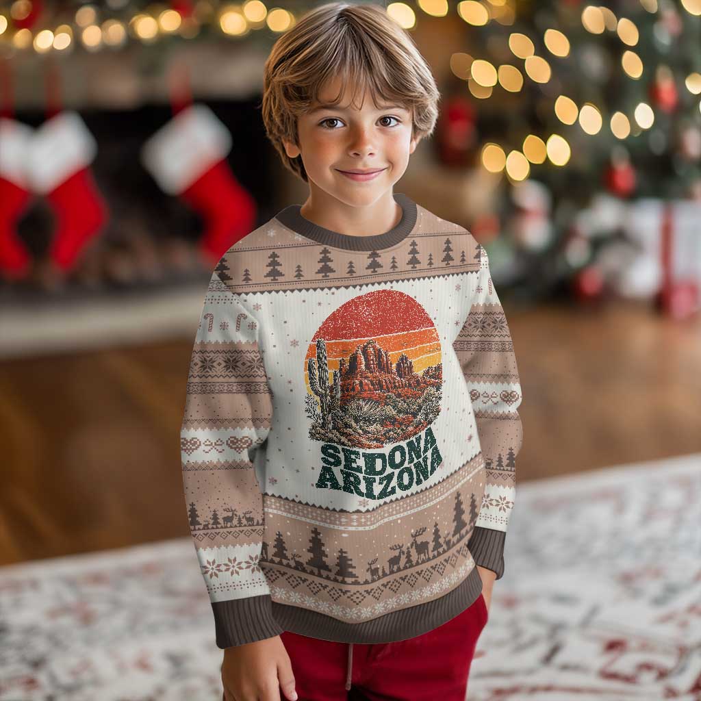 Retro Sedona Arizona Mountain Ugly Christmas Sweater Southwest Hiking Outdoor Nature Souvenir
