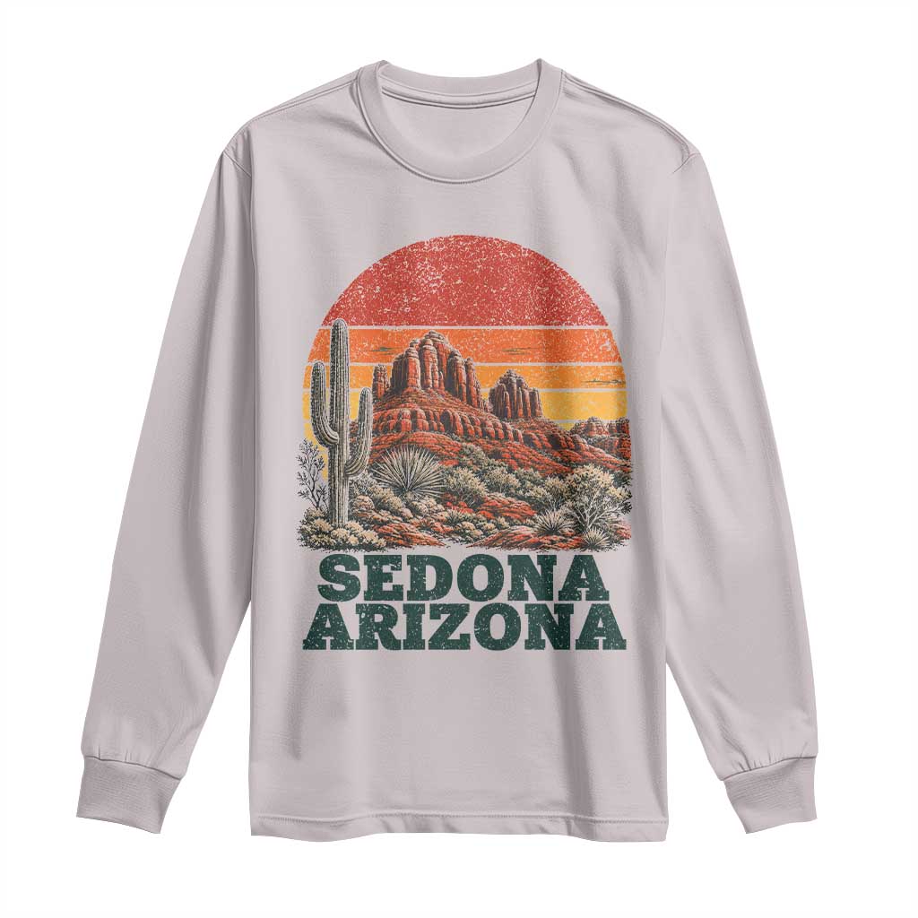 Retro Sedona Arizona Mountain Long Sleeve Shirt Southwest Hiking Outdoor Nature Souvenir