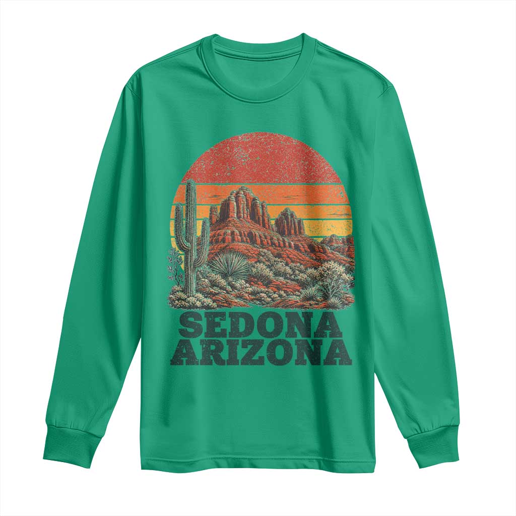 Retro Sedona Arizona Mountain Long Sleeve Shirt Southwest Hiking Outdoor Nature Souvenir