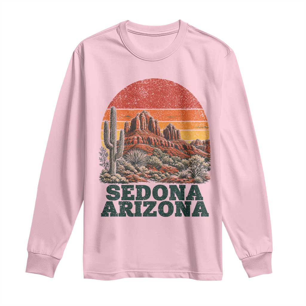 Retro Sedona Arizona Mountain Long Sleeve Shirt Southwest Hiking Outdoor Nature Souvenir