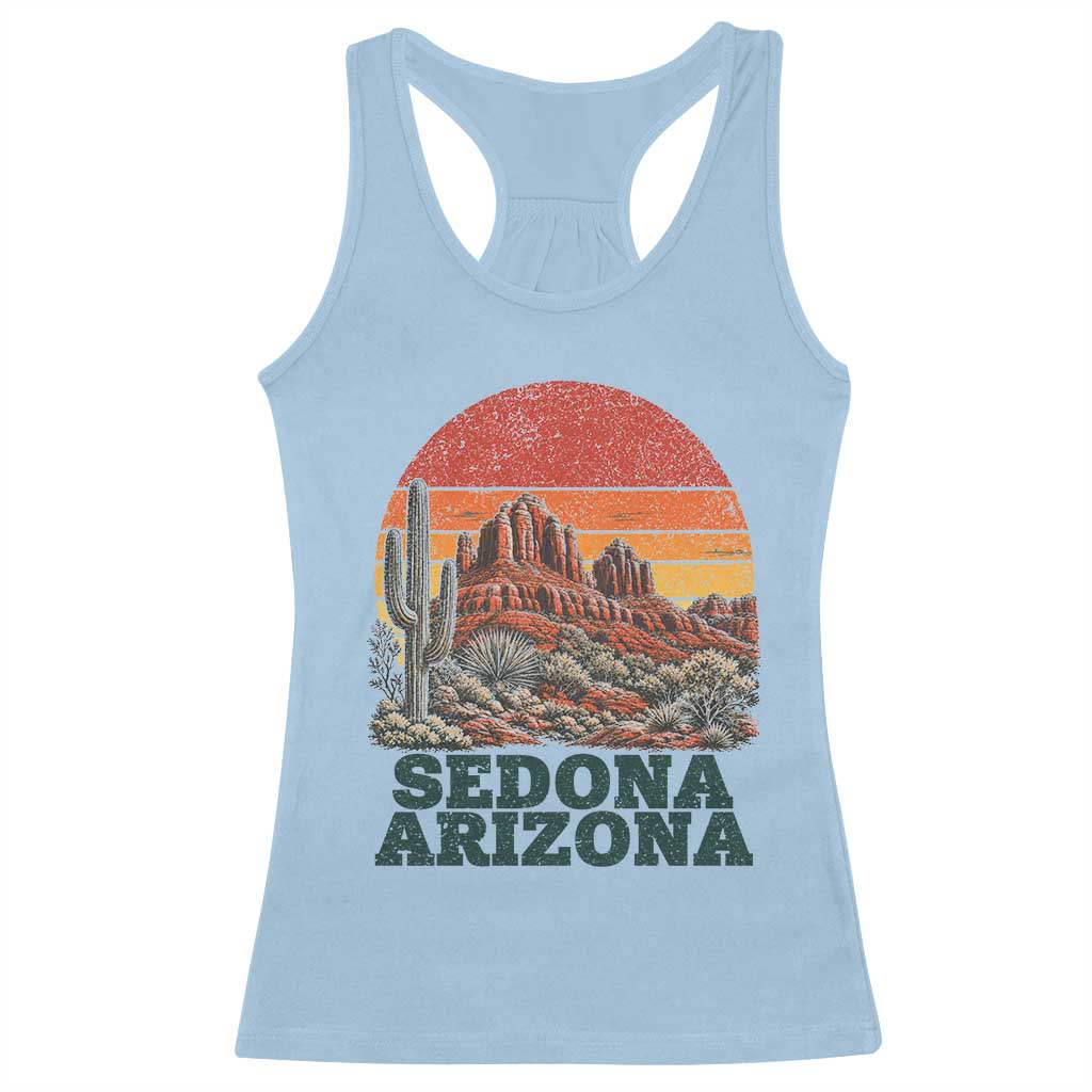 Retro Sedona Arizona Mountain Racerback Tank Top Southwest Hiking Outdoor Nature Souvenir