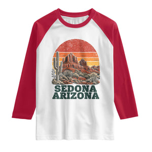 Retro Sedona Arizona Mountain Raglan Shirt Southwest Hiking Outdoor Nature Souvenir
