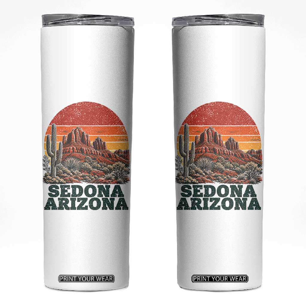 Retro Sedona Arizona Mountain Skinny Tumbler Southwest Hiking Outdoor Nature Souvenir